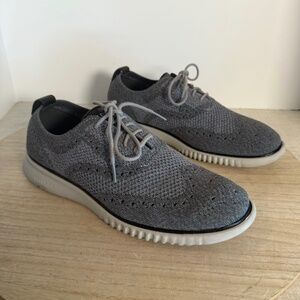 Cole Haan ZERØGRAND Knit Oxford Shoes Men’s 7.5M Gray Lightweight Comfort